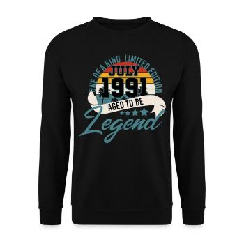 Vintage 30e anniversaire juillet 1991 - Sweat-shirt Unisexe - noir - Devant - Alina (178cm) & Michal (187cm)