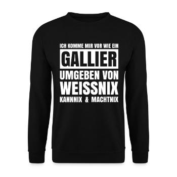 Ich komme mir vor wie ein Gallier - Unisex Pullover - Schwarz - Vorne - Alina (178cm) & Michal (187cm)