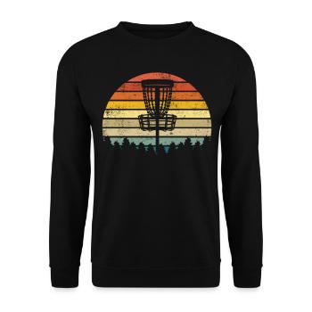 Discgolf Retro Vintage Style - Unisex Pullover - Schwarz - Vorne - Alina (178cm) & Michal (187cm)