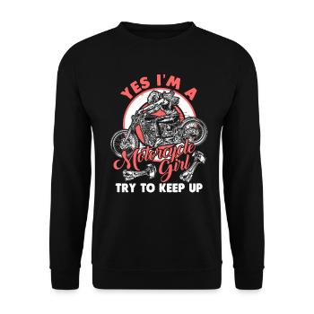 Motocyclistes motocyclistes motocyclisme - Sweat-shirt Unisexe - noir - Devant - Alina (178cm) & Michal (187cm)