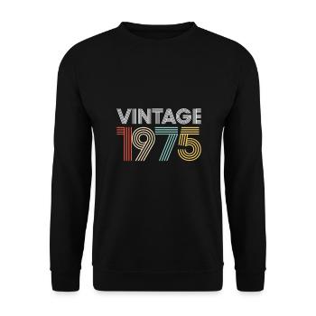 Vintage 1975 Birthday - Unisex Sweatshirt - black - Front - Alina (178cm) & Michal (187cm)