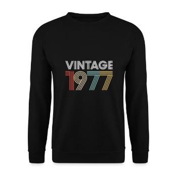 Vintage 1977 Anniversaire - Sweat-shirt Unisexe - noir - Devant - Alina (178cm) & Michal (187cm)