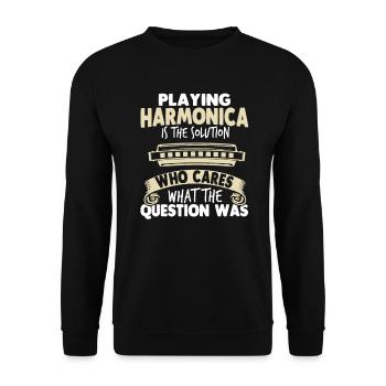Harmonica Jazz Harmonica Girls - Unisex Sweatshirt - black - Front - Alina (178cm) & Michal (187cm)