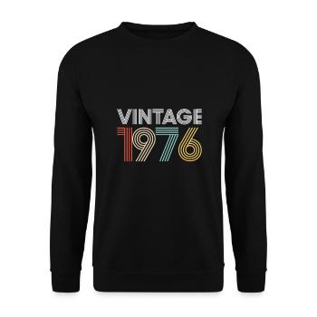 Vintage 1976 Geburtstag - Unisex Pullover - Schwarz - Vorne - Alina (178cm) & Michal (187cm)