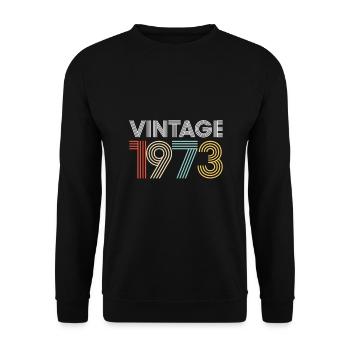 Vintage 1973 Geburtstag - Unisex Pullover - Schwarz - Vorne - Alina (178cm) & Michal (187cm)