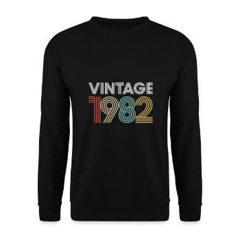 Vintage 1982 Birthday - Unisex Sweatshirt - black - Front - Alina (178cm) & Michal (187cm)