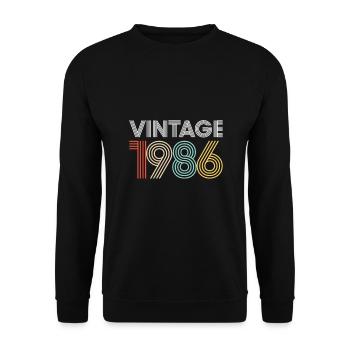 Vintage 1986 Birthday - Unisex Sweatshirt - black - Front - Alina (178cm) & Michal (187cm)
