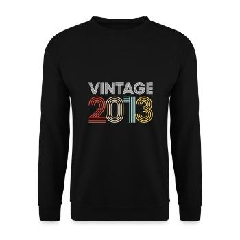 Vintage 2013 Geburtstag - Unisex Pullover - Schwarz - Vorne - Alina (178cm) & Michal (187cm)