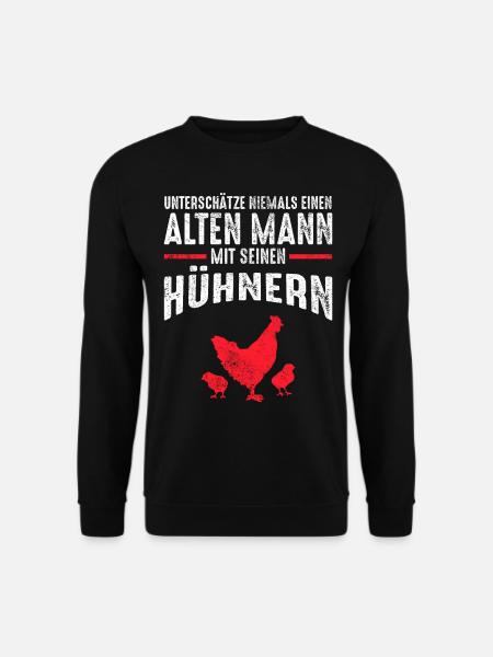 Hühner Geflügel Hahn Männer Spruch Geschenk - Unisex Pullover - Schwarz