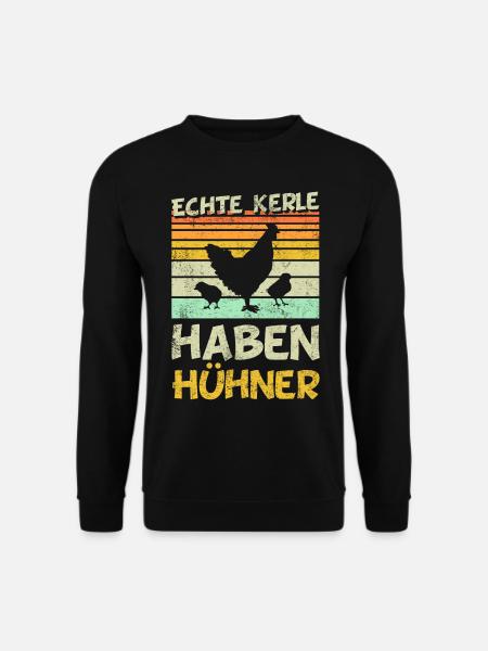Hühner - Echte Kerle haben Hühner - Unisex Pullover - Schwarz