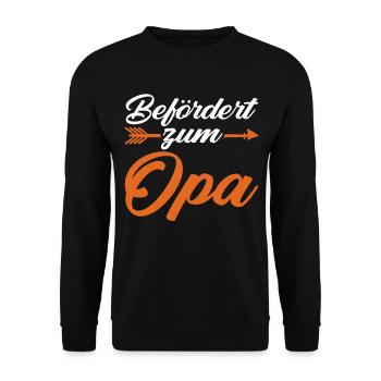 Befördert Zum Opa - Unisex Pullover - Schwarz - Vorne - Alina (178cm) & Michal (187cm)