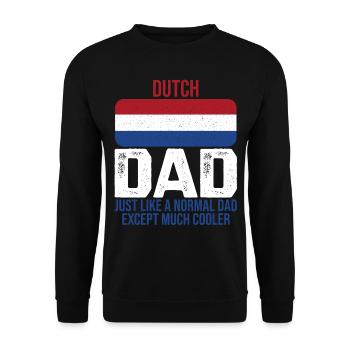 Dutch Dad Netherlands flag design for the - Unisex Sweatshirt - black - Front - Alina (178cm) & Michal (187cm)