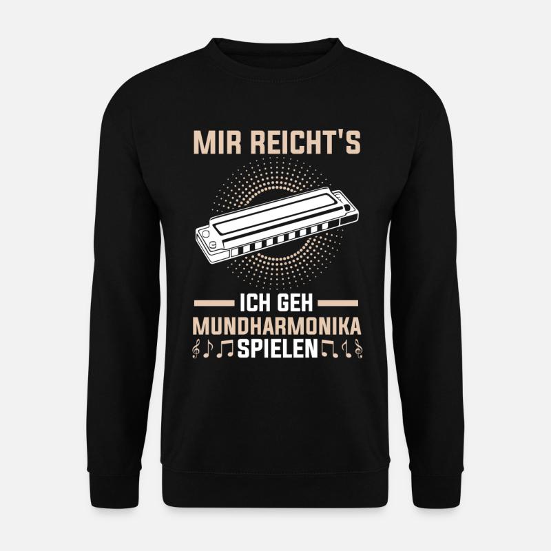 Mundharmonika Musiker Blues Jazz Harmonica - Unisex Pullover - Schwarz