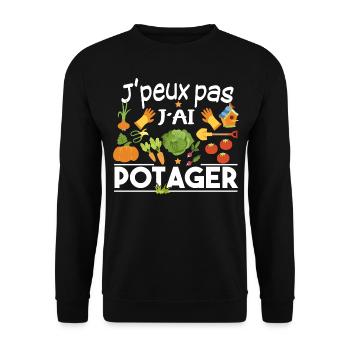 Potager Retraite Jardinier Retraité Jardinage - Sweat-shirt Unisexe - noir - Devant - Alina (178cm) & Michal (187cm)