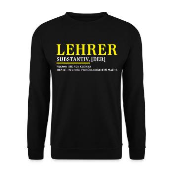 Lehrer | Lustige Lehrer Geschenke - Unisex Pullover - Schwarz - Vorne - Alina (178cm) & Michal (187cm)