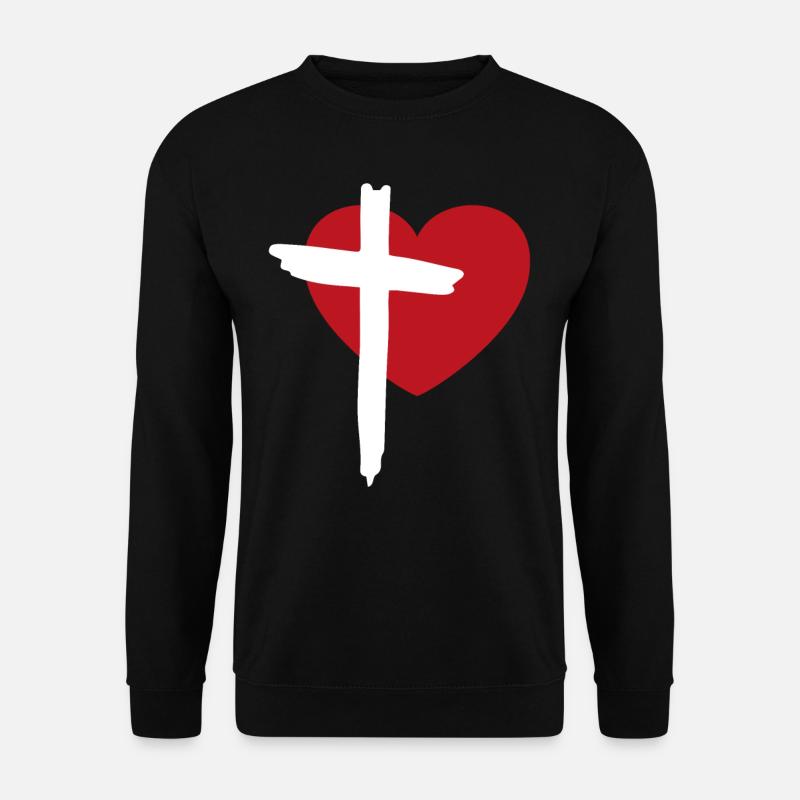 Heart and Cross - Unisex Sweatshirt - black