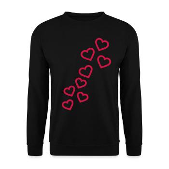 Heart small hearts - Unisex Sweatshirt - black - Front - Alina (178cm) & Michal (187cm)