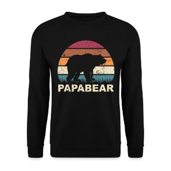 Papabear Bears - Family Bear Fatherhood Papabear - Unisex Sweatshirt - black - Front - Alina (178cm) & Michal (187cm)