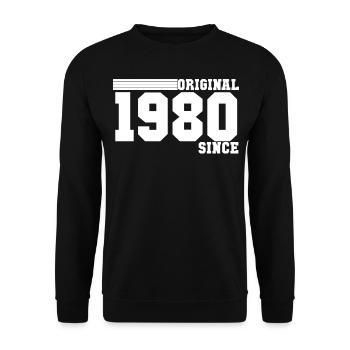 1980 - Unisex Pullover - Schwarz - Vorne - Alina (178cm) & Michal (187cm)