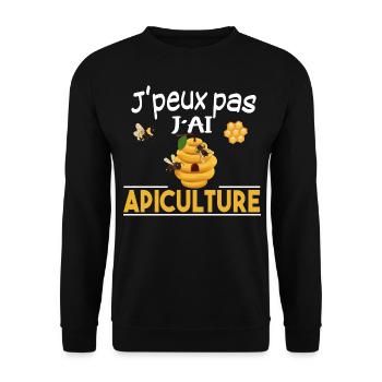 Je peux pas. Apiculture abeille abeilles citation - Sweat-shirt Unisexe - noir - Devant - Alina (178cm) & Michal (187cm)