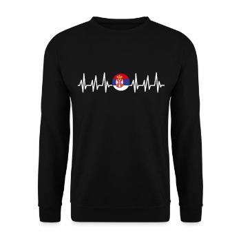 Serbien - Unisex Pullover - Schwarz - Vorne - Alina (178cm) & Michal (187cm)