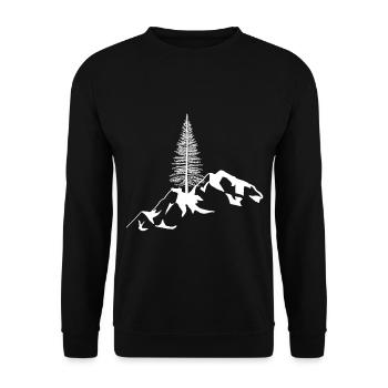 Berg Gipfel Gebirge Alpen Bergsteiger Bergsport - Unisex Pullover - Schwarz - Vorne - Alina (178cm) & Michal (187cm)