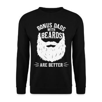Mens Bonus Dads With Beards Are Better Gift - Unisex Sweatshirt - black - Front - Alina (178cm) & Michal (187cm)