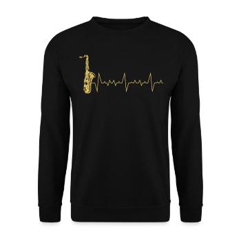 Battement de coeur Jazz Musique - Sweat-shirt Unisexe - noir - Devant - Alina (178cm) & Michal (187cm)