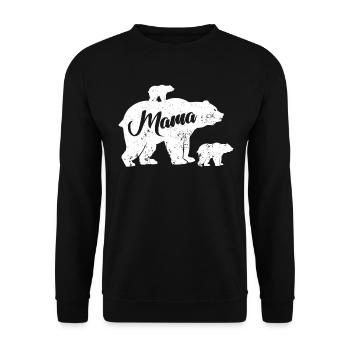 Mamabear Baby Bear Family Mother Bear Mama Bear - Unisex Sweatshirt - black - Front - Alina (178cm) & Michal (187cm)