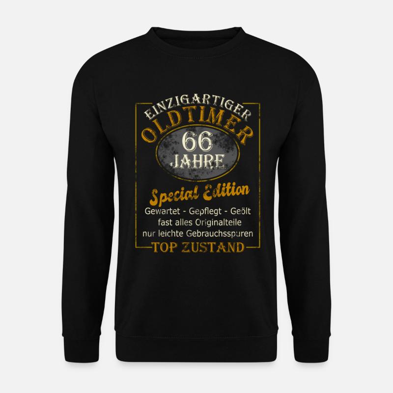 66 Geburtstag 66 Jahre Geburtstag Geschenk-Idee - Unisex Pullover - Schwarz