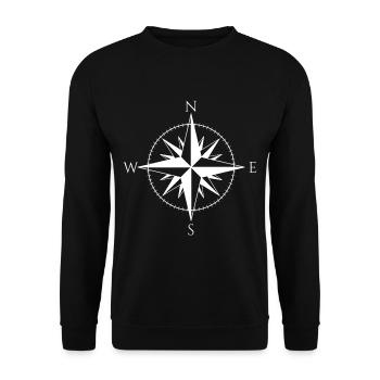 Wind Rose Cardinal Directions Seafaring Compass - Unisex Sweatshirt - black - Front - Alina (178cm) & Michal (187cm)