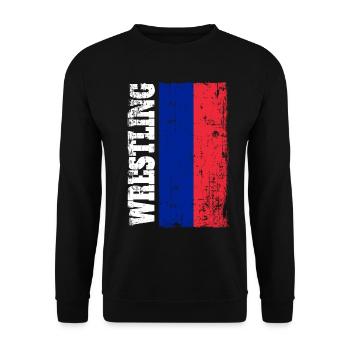 Lutte lutte lutteur drapeau drapeau Russie - Sweat-shirt Unisexe - noir - Devant - Alina (178cm) & Michal (187cm)