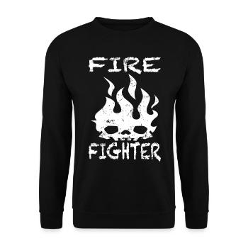 pompier pompier pompier pompier - Sweat-shirt Unisexe - noir - Devant - Alina (178cm) & Michal (187cm)