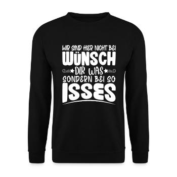 wir sind hier nicht bei wünsch dir was - Unisex Pullover - Schwarz - Vorne - Alina (178cm) & Michal (187cm)