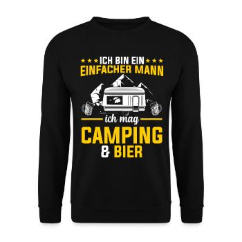 Camping Bier Campingplatz Stellplatz Hobbycamper C - Unisex Pullover - Schwarz - Vorne - Alina (178cm) & Michal (187cm)