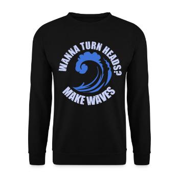 Rettungsschwimmer Schwimmlehrer Spruch Schwimmen - Unisex Pullover - Schwarz - Vorne - Alina (178cm) & Michal (187cm)
