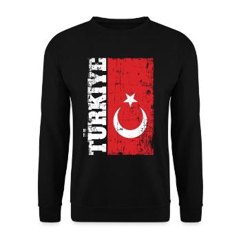 Türkiye Turquie drapeau drapeau turc Sport Fan - Sweat-shirt Unisexe - noir - Devant - Alina (178cm) & Michal (187cm)