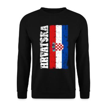 Hrvatska Croatie drapeau croate drapeau sport - Sweat-shirt Unisexe - noir - Devant - Alina (178cm) & Michal (187cm)