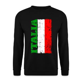 Italie Drapeau italien Sport Italia - Sweat-shirt Unisexe - noir - Devant - Alina (178cm) & Michal (187cm)