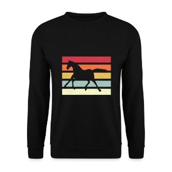 Horse stripes - Unisex Sweatshirt - black - Front - Alina (178cm) & Michal (187cm)