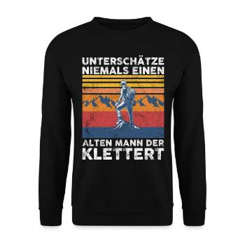 Geschenk Kletterer Boulderer klettern bouldern - Unisex Pullover - Schwarz - Vorne - Alina (178cm) & Michal (187cm)