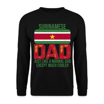 Surinamese Dad Drapeau du Surinam pour la fête des pères - Sweat-shirt Unisexe - noir - Devant - Alina (178cm) & Michal (187cm)