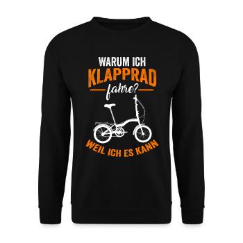 Klappradfahrer Fahrradtour Fahrradrennen Fahrrad - Unisex Pullover - Schwarz - Vorne - Alina (178cm) & Michal (187cm)