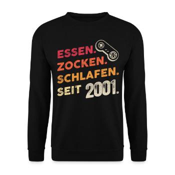 20 Geburtstag Gamer Gaming Zocker Retro Geschenk - Unisex Pullover - Schwarz - Vorne - Alina (178cm) & Michal (187cm)