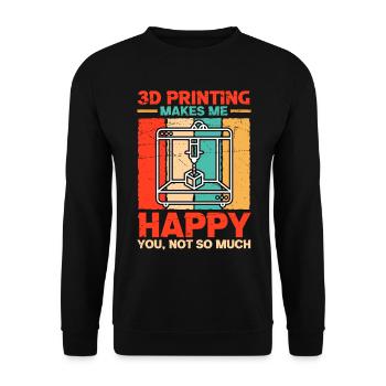 3d Print Printer 3d Printer Printing Gift - Unisex Sweatshirt - black - Front - Alina (178cm) & Michal (187cm)