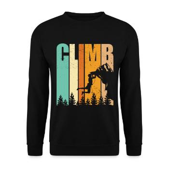 Geschenk Kletterer Boulderer klettern bouldern - Unisex Pullover - Schwarz - Vorne - Alina (178cm) & Michal (187cm)