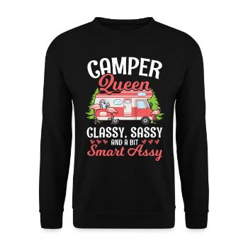 Camper Queen - Unisex Sweatshirt - black - Front - Alina (178cm) & Michal (187cm)