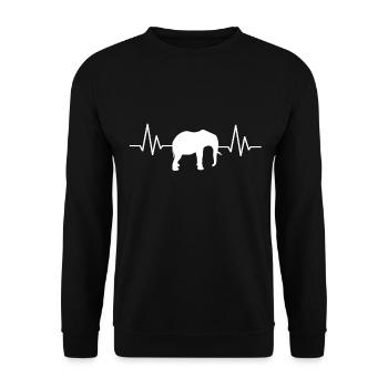 Elefanten Herzschlag - Unisex Pullover - Schwarz - Vorne - Alina (178cm) & Michal (187cm)