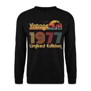 Né en 1977 - Sweat-shirt Unisexe - noir - Devant - Alina (178cm) & Michal (187cm)