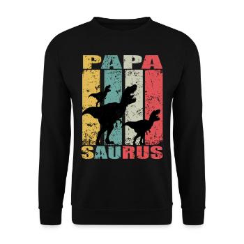 Papasaurus dinosaure Dino Jumeaux Papa Saurus - Sweat-shirt Unisexe - noir - Devant - Alina (178cm) & Michal (187cm)